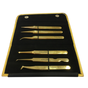 Pinzette custodia pieghevole oro