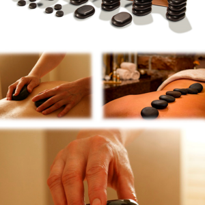 Hot stone massage kit 54 pietre basaltiche