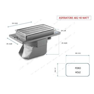 Aspiratore da incasso potenziato 40 watt