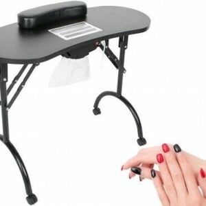 Tavolo manicure pieghevole con aspiratore nero
