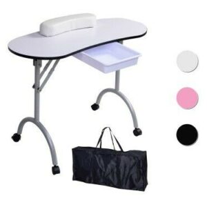 Tavolo manicure pieghevole bianco