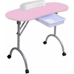 Tavolo manicure pieghevole rosa